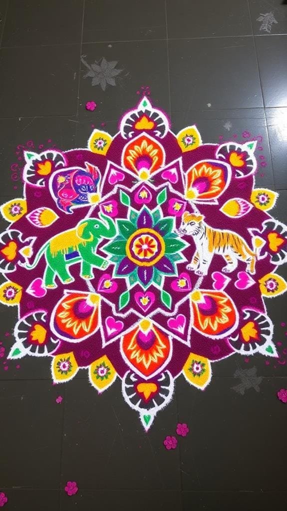 animal themed rangoli designs