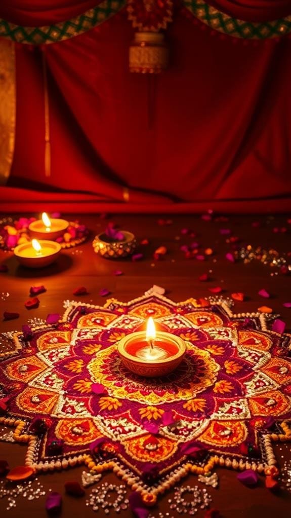colorful diwali rangoli art