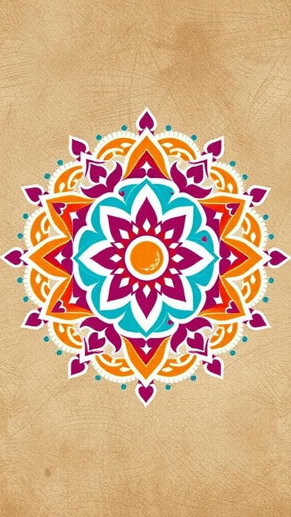 colorful geometric floor design