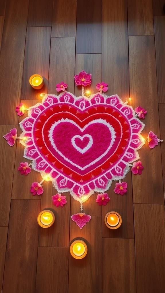 romantic heart shaped aesthetic